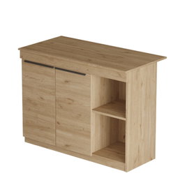 Hanah Home Mesa de Cocina Roble OR2-S - 120x88.2x60cm - Tablero de Partículas Recubierto de Melamina
